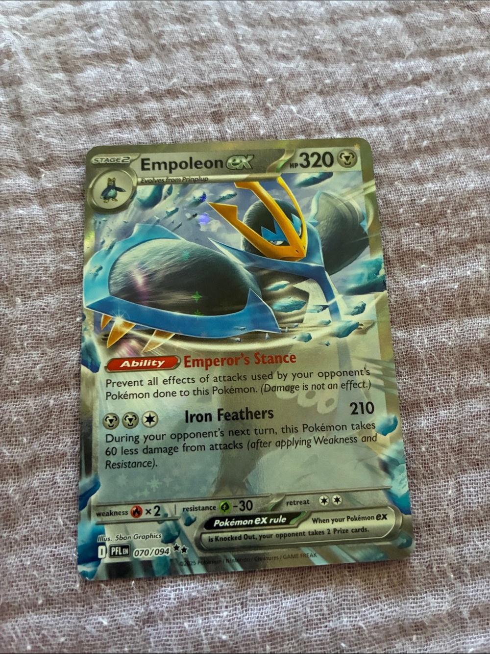 Pokemon Empoleon EX Blue and Gold Holo Trading Card